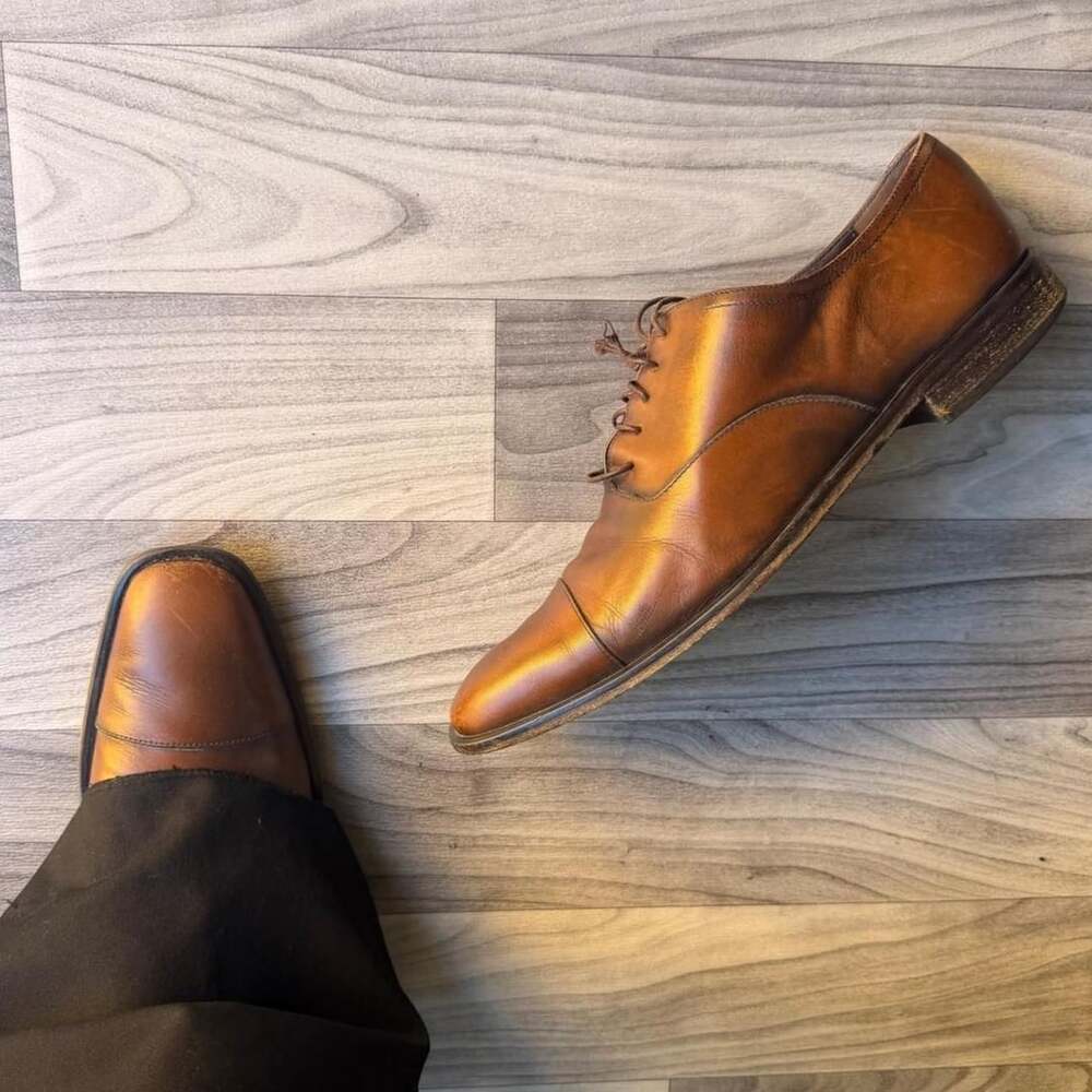 Salvatore Ferragamo Brown Leather Oxford Dress Shoes Size 11